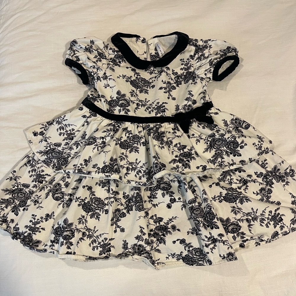 Janie and Jack Black and White Floral Dress